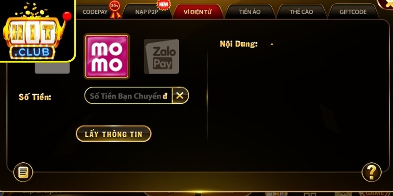 Hướng dẫn nạp tiền Hitclub